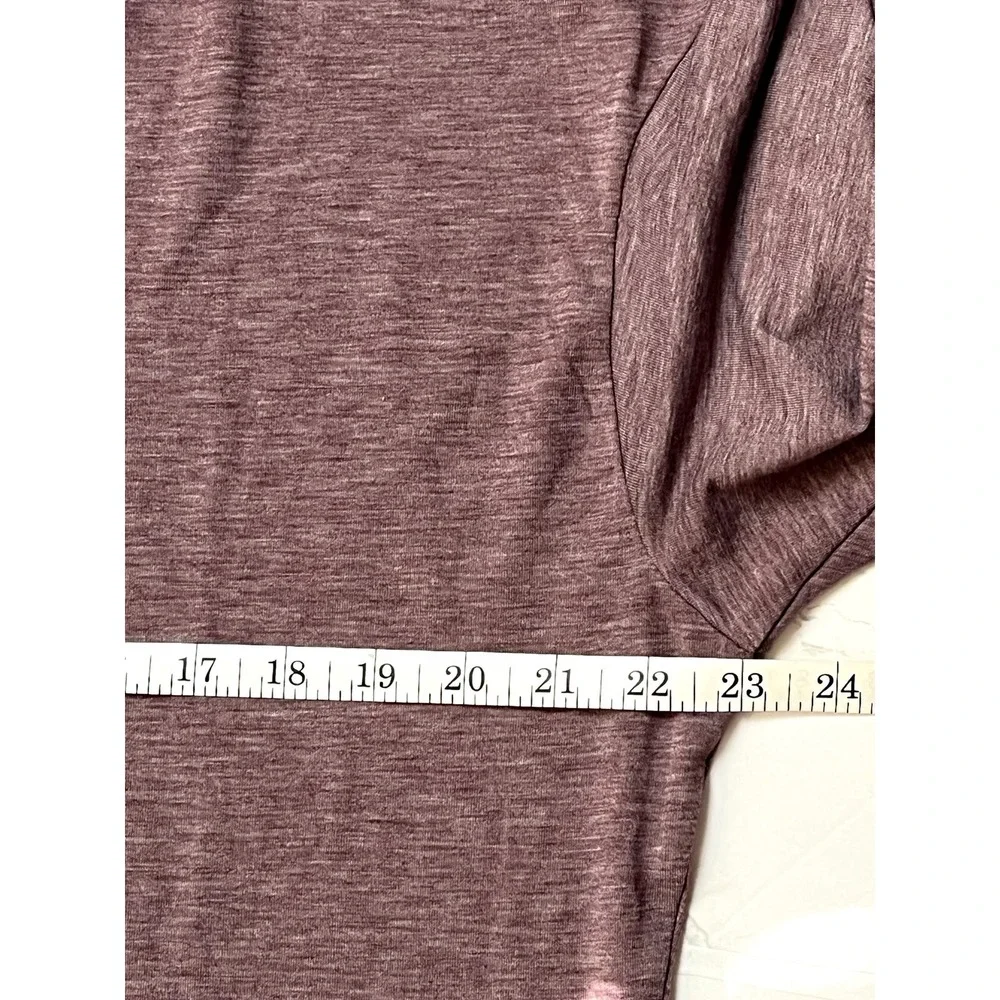 Free2B women's long sleeve top with mesh detail in heathered purple, size XXL - Picture 6 of 9